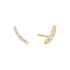 Gold Bezel Beaded Stone Stud Earrings